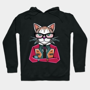 Funky Cat With Glasses Hoodie